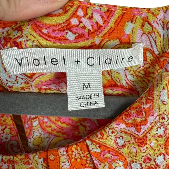 Violet & Claire Colorful Lightweight Spaghetti Strap Racerback Tank Blouse Sz M - Picture 6 of 8